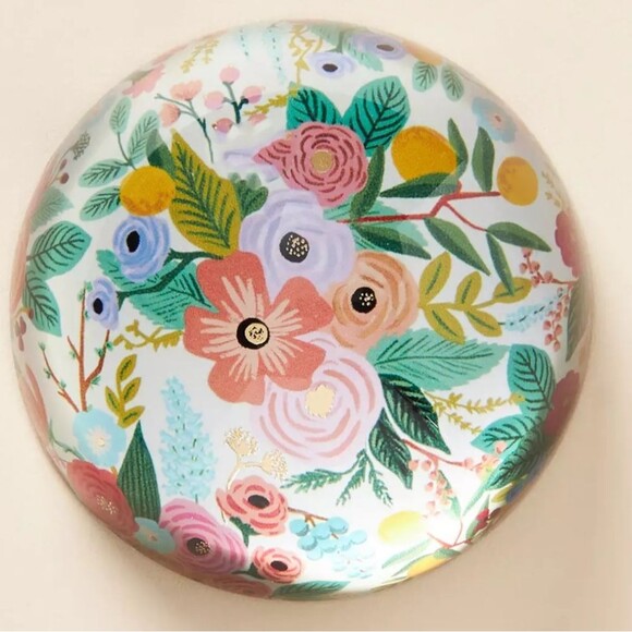 Anthropologie Garden Flowers Paperweight By Rifle Paper Co. NEW - Picture 2 of 9